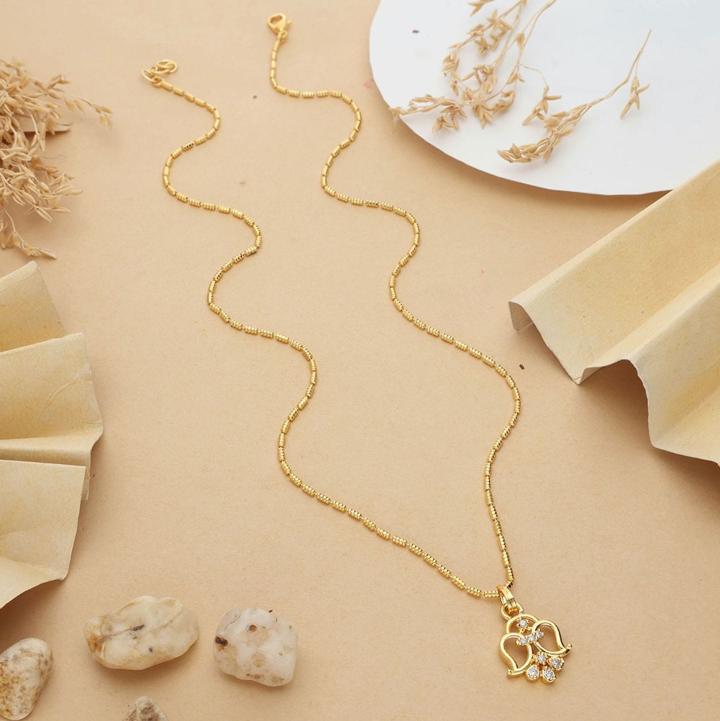 micro gold polish chain pendant 663 Artifical jwellery store in Ahmedabad